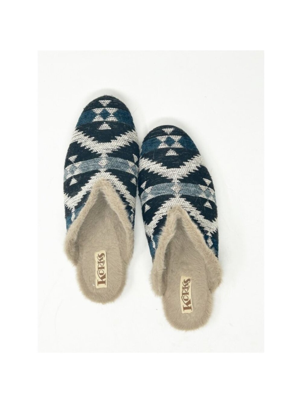 Kork Faux Fur Lined Aztec Loafer Mules 8M